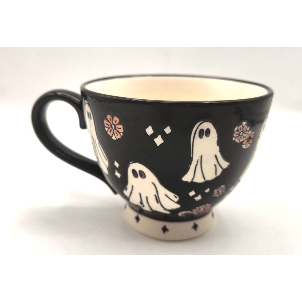 Potters Studio Black & Pink Ghost Halloween Ceramic Mug